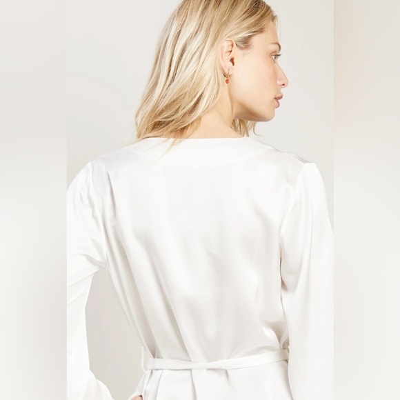 Morgan Lane The Langley Robe in chalk, 100 % SILK, XS/S - Picture 4 of 9